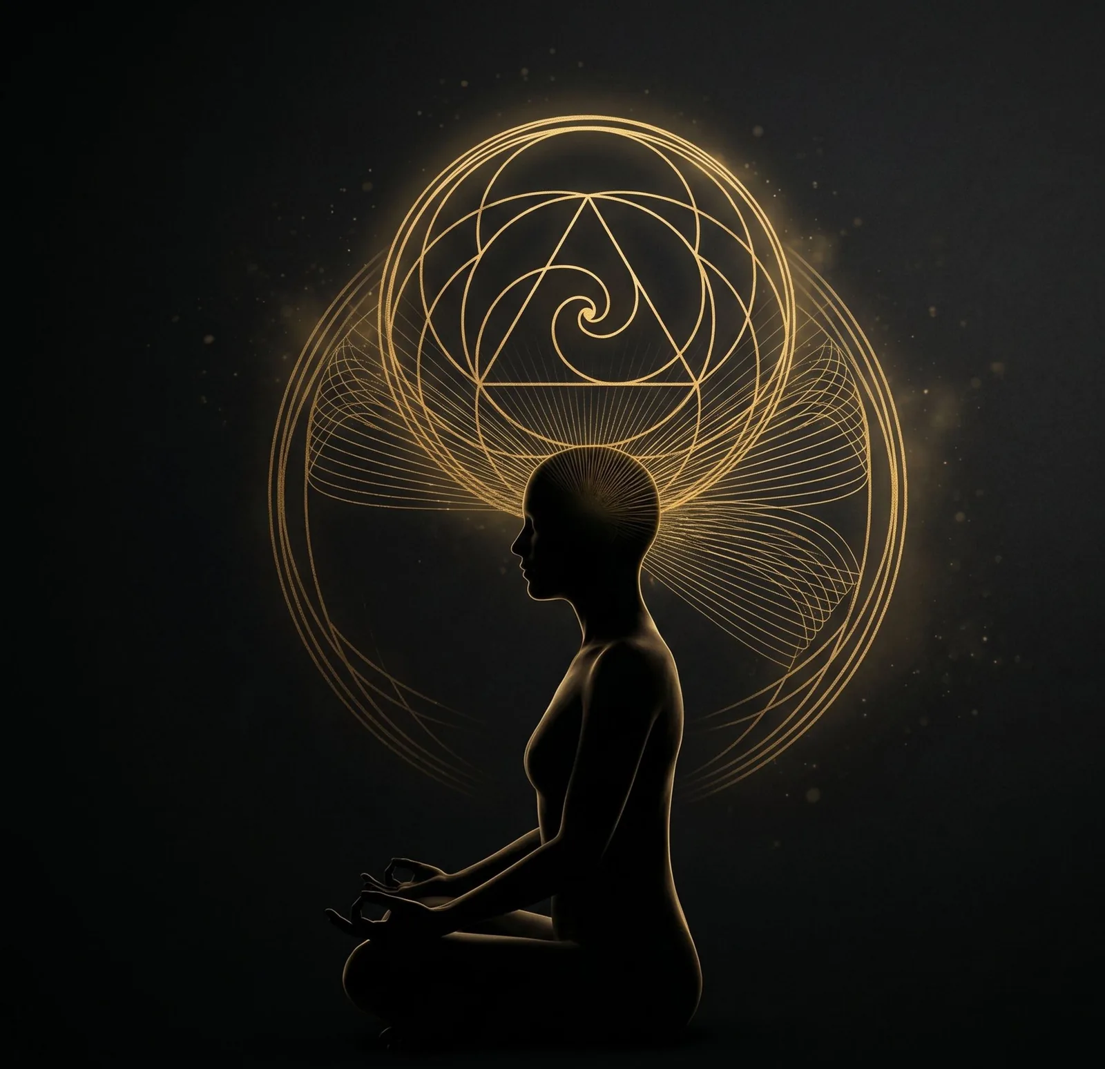 Silhouette in meditazione, gestione delle emozioni